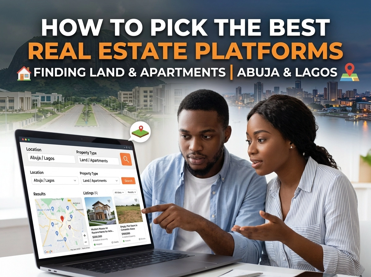 Thumbnail for How to Pick the Best Real Estate Platforms for Finding Land and Apartments in Abuja and Lagos